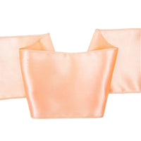 100Pcs Satin Peach  Sashes+100pcs peach napkin + 10pcs runner Free Shipping