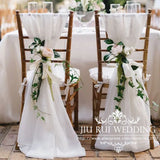 110 piece  Free Shipping  White Chiffon Chiavari Chair Sash  for Wedding Decoration