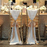 110 piece  Free Shipping  White Chiffon Chiavari Chair Sash  for Wedding Decoration