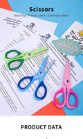 DELI School Scissors Soft-touch Croco 134mm Safe scissor for kids & student stationery cute hand craft scissors paper