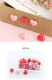 Push Pins decorativos para parede fotográfica, Thumbtack Cork Board, Pins de desenho para placa, bonito, rosa, vermelho, coração, Tacks Thumb, 100pcs