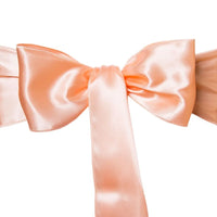 100Pcs Satin Peach  Sashes+100pcs peach napkin + 10pcs runner Free Shipping