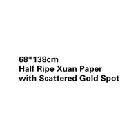 Half-Ripe Gold Foil Xuan Paper Chinese Rice Paper for Painting Calligraphy 100shees Bamboo Pulp Paper with Scattered Gold Spot