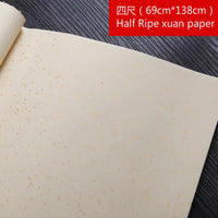 Half Ripe Xuan Paper Chinese Painting Calligraphy Golden Foils Rice Paper Chinese Sandalwood Bark Raw Xuan Paper Carta Di Riso