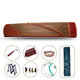 Hand Carved 21-String Guzheng Chinese Zither Instrument Harp Koto Wooden 21-String Concert Grade Old Paulownia W/ Carrying Bag