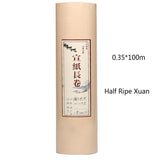 Handmade Thicken Half Ripe Rice Paper Chinese Sandalwood Bark Papier Long Roll Calligraphy Painting Raw Xuan Paper Papel Arroz