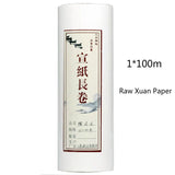 Handmade Thicken Half Ripe Rice Paper Chinese Sandalwood Bark Papier Long Roll Calligraphy Painting Raw Xuan Paper Papel Arroz