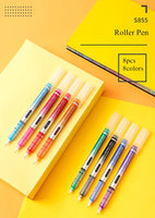 DELI Colored Gel Pen ink 8 Color Roller Ball Pen 0.5mm Fast Dry Office School Mark writing Stationery gift cute Roller pens