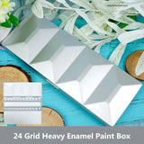 AOOKMIYA Heavy Enamel 24 Grid Solid Watercolor Paint Box Dust-proof Box Portable Palette Art Paint Empty Box Artist Art Supplies