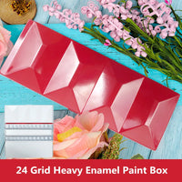 AOOKMIYA Heavy Enamel 24 Grid Solid Watercolor Paint Box Dust-proof Box Portable Palette Art Paint Empty Box Artist Art Supplies