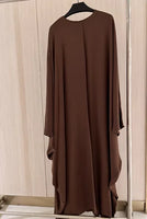 AOOKDRESS High Quality 100% Mulberry Silk Brown Dress Casual Women Loose Dress Long Fashion Ladies Stunning Maxi Dress