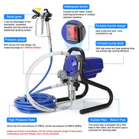 AOOKMIYA High-pressure Airless Sprayer Electric Paint Spraying Machine Multi-purpose Painting Tool Home Improvement Equipment