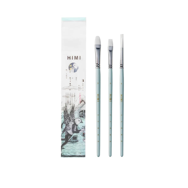 Himi conjunto de pincéis de guache 3 pcs, conjunto para aquarela de óleo acrílico, face & corpo, pintura de guache, presente agradável, arte passador, crianças & adultos