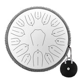 Hluru Glucophone Steel Tongue Drum 15 Notes C/D Tone Music Drum 13 /14 Inch 15 Notes Ethereal Drum Percussion Musical Instrument