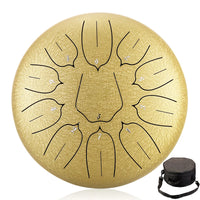 Hluru Glucophone Steel Tongue Drum 15 Notes C/D Tone Music Drum 13 /14 Inch 15 Notes Ethereal Drum Percussion Musical Instrument