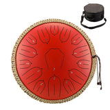 Hluru Glucophone Steel Tongue Drum 15 Notes C/D Tone Music Drum 13 /14 Inch 15 Notes Ethereal Drum Percussion Musical Instrument