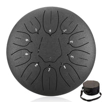 Hluru Glucophone Steel Tongue Drum 15 Notes C/D Tone Music Drum 13 /14 Inch 15 Notes Ethereal Drum Percussion Musical Instrument