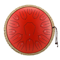 Hluru Glucophone Steel Tongue Drum 15 Notes C/D Tone Music Drum 13 /14 Inch 15 Notes Ethereal Drum Percussion Musical Instrument