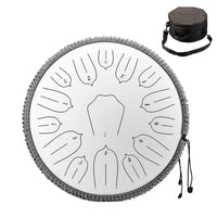 Hluru Glucophone Steel Tongue Drum 15 Notes C/D Tone Music Drum 13 /14 Inch 15 Notes Ethereal Drum Percussion Musical Instrument