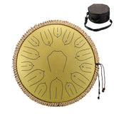 Hluru Glucophone Steel Tongue Drum 15 Notes C/D Tone Music Drum 13 /14 Inch 15 Notes Ethereal Drum Percussion Musical Instrument