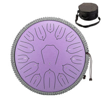 Hluru Glucophone Steel Tongue Drum 15 Notes C/D Tone Music Drum 13 /14 Inch 15 Notes Ethereal Drum Percussion Musical Instrument