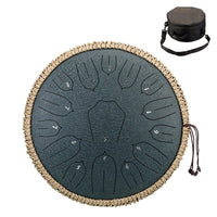 Hluru Glucophone Steel Tongue Drum 15 Notes C/D Tone Music Drum 13 /14 Inch 15 Notes Ethereal Drum Percussion Musical Instrument