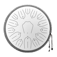 Hluru Glucophone Steel Tongue Drum 15 Notes C/D Tone Music Drum 13 /14 Inch 15 Notes Ethereal Drum Percussion Musical Instrument