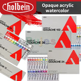 Holbein Artist Opaque Acrylic Watercolor Pigment,12Color 20ml Suit Professional Painting Graffiti,High Concentration,Sketching