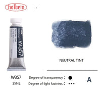 Holbein Artists' Transparent Aquarela Tinta, Tubos Aquarela, Art Aquarela, Pigmento Profissional, Suprimentos de Desenho, 15ml, 0.5oz