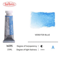 Holbein Artists' Transparent Aquarela Tinta, Tubos Aquarela, Art Aquarela, Pigmento Profissional, Suprimentos de Desenho, 15ml, 0.5oz