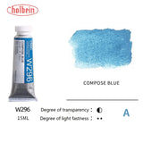 Holbein Artists' Transparent Aquarela Tinta, Tubos Aquarela, Art Aquarela, Pigmento Profissional, Suprimentos de Desenho, 15ml, 0.5oz