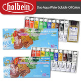 Holbein Duo Aqua Water Soluble  Oil Paints 10Colors 10ml Compact Set Professional Oil Painting Set Supplies