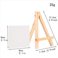 AOOKMIYA 24Pcs Artists Mini Easel +3 Inch X3 Inch Mini Canvas Set Painting Kids Craft DIY Drawing Small Table Easel for School