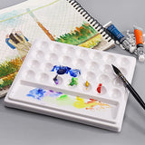 AOOKMIYA AOOKMIYA  Imitation Ceramic Artist Paint Palette 28 Wells Porcelain Watercolor Palette Ceramic Mixing Tray for Watercolor Gouache Painting