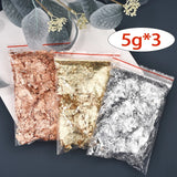 Imitation Gold Sliver Copper Foil Sequins Glitter Craft Leaf Flake Sheet Shiny Foil Paper For Gilding DIY Nail Art Decoration