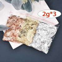 Imitation Gold Sliver Copper Foil Sequins Glitter Craft Leaf Flake Sheet Shiny Foil Paper For Gilding DIY Nail Art Decoration