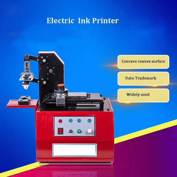 Impressora De Tinta Automática Para Data Do Produto, Máquina De Impressão Térmica Pequena Do Desktop Do Logotipo, Almofada Elétrica