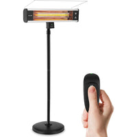 Infrared Patio Heater, Electric Patio Heater for Indoor/Outdoor Use, Portable Stand Heater with Remote Control, 1500 W