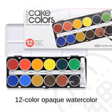 Japan imported Holbein solid watercolor paint transparent opaque round cake acuarela artist red box