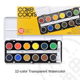 Japan imported Holbein solid watercolor paint transparent opaque round cake acuarela artist red box