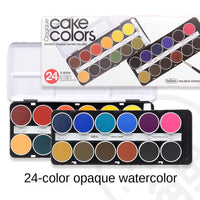 Japan imported Holbein solid watercolor paint transparent opaque round cake acuarela artist red box