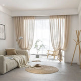 Japanese Simple Style Curtain Balcony Floor-to-ceiling Window Drapes Bedroom Bay Window Curtains Home Shade Living Room Drape