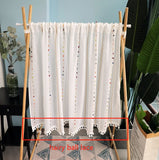 Japanese embroidery curtain tulle Bookcase cabinet curtains coffee door curtain versatile custom cotton linen partition yarn