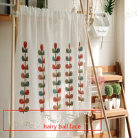 Japanese embroidery curtain tulle Bookcase cabinet curtains coffee door curtain versatile custom cotton linen partition yarn