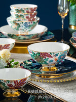 AOOKMIYA Jingdezhen-Porcelain Tableware Set, Chinese Bowls and Dishes, Household Bone China, Light Luxury, High End Dishes and Dishes