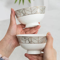 AOOKMIYA Jingdezhen-bone china tableware, marble ceramic plate, chopsticks, spoon combination set
