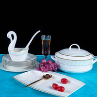 AOOKMIYA Jingdezhen ceramic bone china dishes and tableware set household simple Chinese dishes and chopsticks gift tableware set