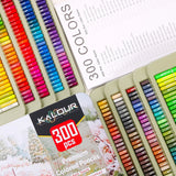 KALOUR Óleo Lápis Colorido Set para Adultos, Desenho em Madeira Suave, Cores do esboço, Art Pencil Set, Presente Suprimentos, Escola, Novo, 300 pcs