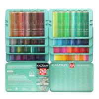 Kalour 240 Lápis Coloridos Set Artist Profissional Lápis de Cor Óleo com Ferro Caixa Esboço Desenho Lápis Para Cor Pintura Chumbo