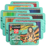 Kalour 240 Lápis Coloridos Set Artist Profissional Lápis de Cor Óleo com Ferro Caixa Esboço Desenho Lápis Para Cor Pintura Chumbo